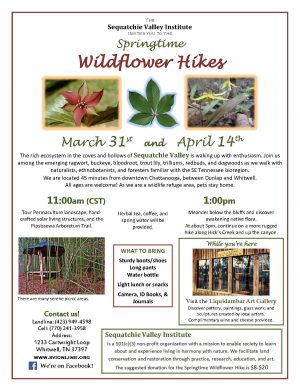 Springtime Wildflower Hikes Flier 2018